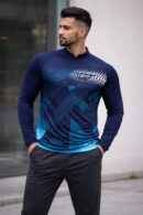 Blue Striped Performance T-Shirt