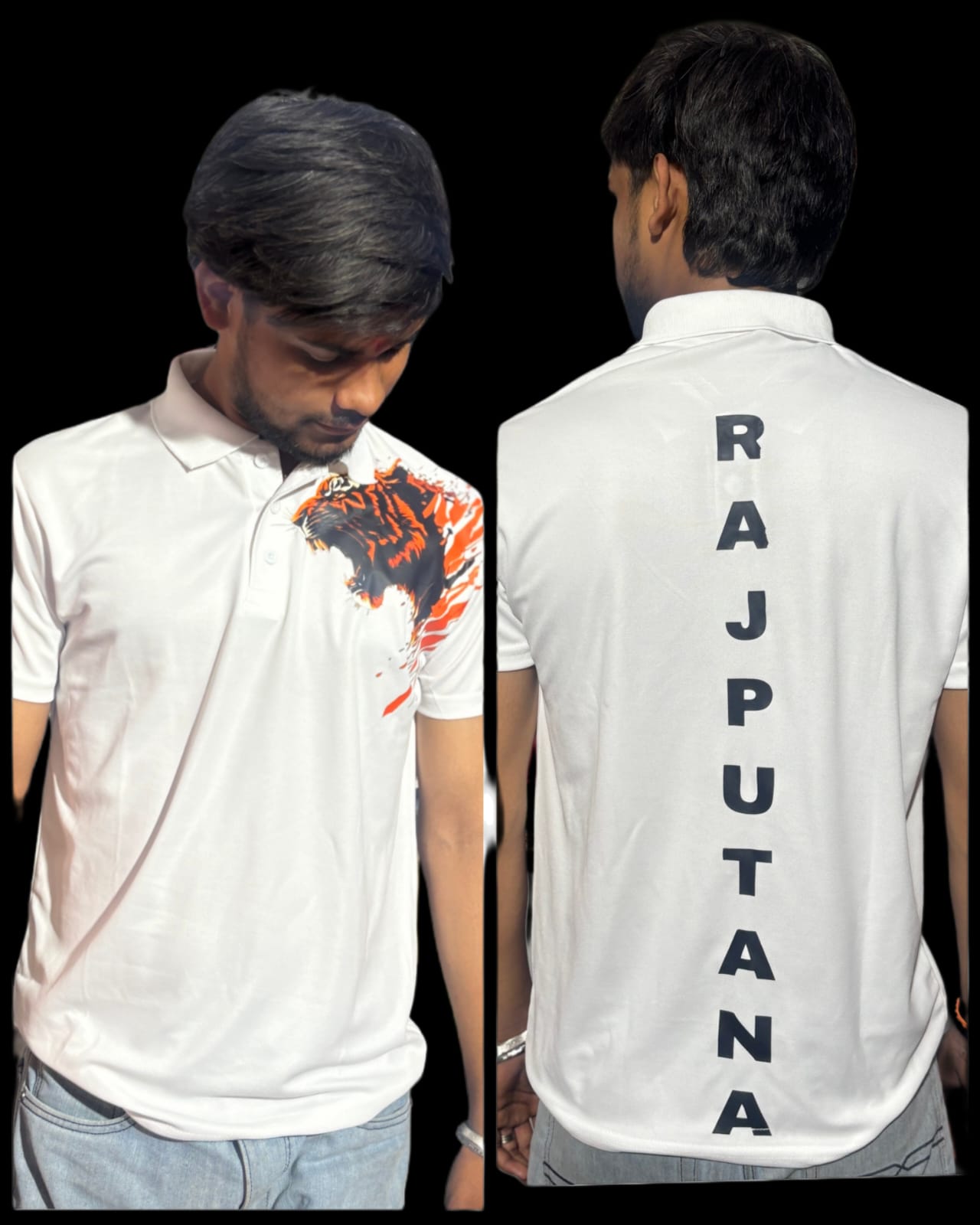 tiger  collar tshirt